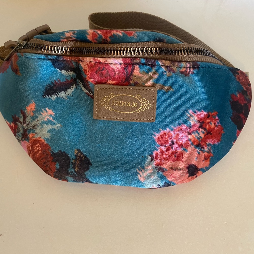 Joyfolie Velvet Floral Fanny Pack Belt Bag